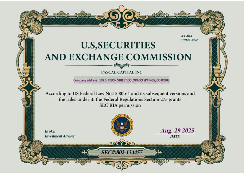 Pascal Capital certificate